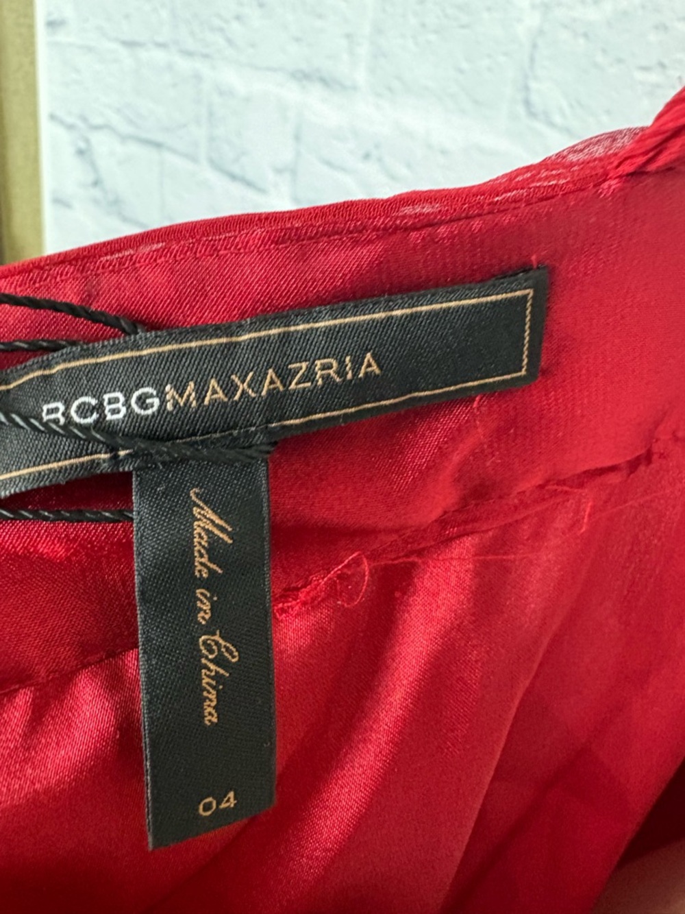 BCBGMAXAZRIA red Silk maxi dress size 4 - Picture 5 of 8